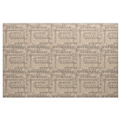 Khaki Mushroom Moderne Name Collage Stoff (Fat Quarter (45,7 x 55,9 cm))