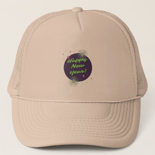 Khaki New Years Hat Truckerkappe (Vorderseite)