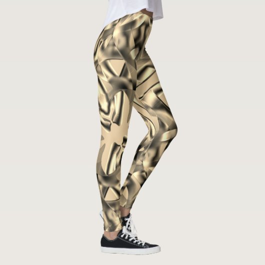 Khaki- oder Beige-Gebärde in kräftigen Tönen Leggings (Rechts)