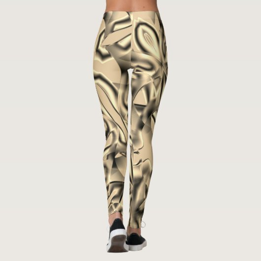 Khaki- oder Beige-Gebärde in kräftigen Tönen Leggings (Rückseite)