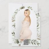 Khaki Olive Green Watercolor Brautparty Einladung (Rückseite)