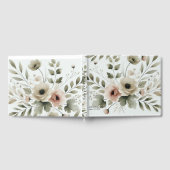 Khaki Olive Green Watercolor Floral Wedding Gästebuch (Voll)