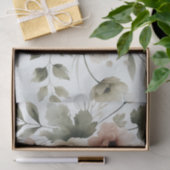 Khaki Olive Green Watercolor Floral Wedding Seidenpapier (Geschenk)