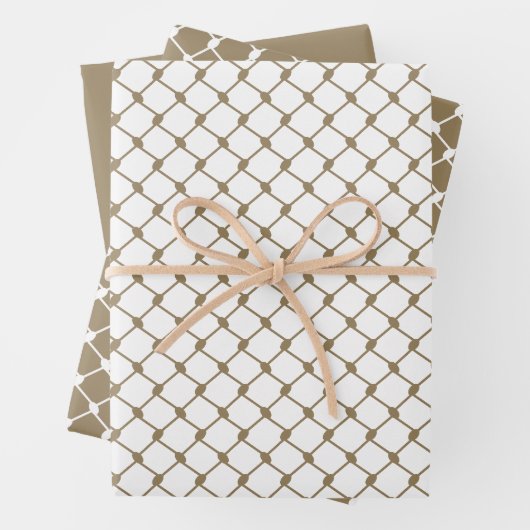 Khaki Palesth Pattern Design Geschenkpapier Set (Beispiel)