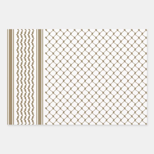 Khaki Palesth Pattern Design Geschenkpapier Set (Vorderseite)