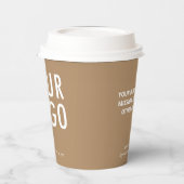 Khaki Paper Cups with Lids Custom Company Logo 8oz Pappbecher (Links)