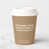 Khaki Paper Cups with Lids Custom Company Logo 8oz Pappbecher (Rückseite)
