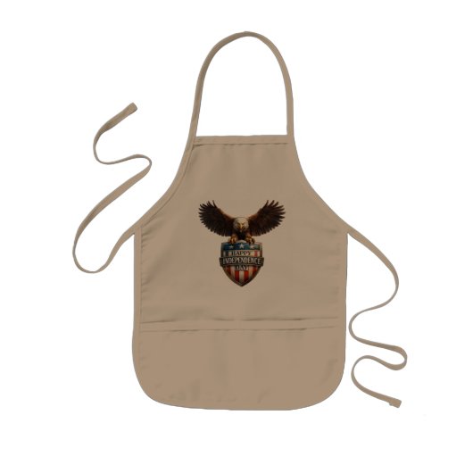 Khaki patriotic eagle shield apron kinderschürze (Vorne)
