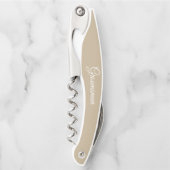 Khaki Personalisiert Wedding Trauzeuge Kellnermesser (Vorderseite)