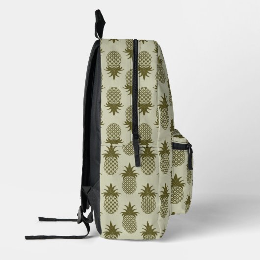 Khaki Pineapple Pattern Bedruckter Rucksack (Links)