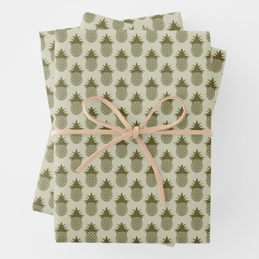 Khaki Pineapple Pattern Geschenkpapier Set (Beispiel)