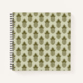 Khaki Pineapple Pattern Notizbuch (Vorderseite)