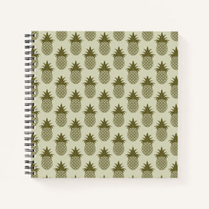 Khaki Pineapple Pattern Notizbuch
