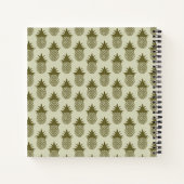 Khaki Pineapple Pattern Notizbuch (Rückseite)