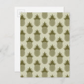 Khaki Pineapple Pattern Postkarte (Vorne/Hinten)