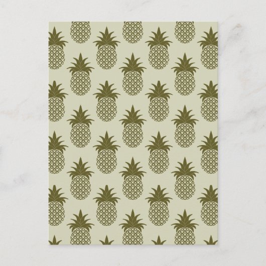 Khaki Pineapple Pattern Postkarte (Vorderseite)
