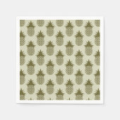 Khaki Pineapple Pattern Serviette (Vorderseite)