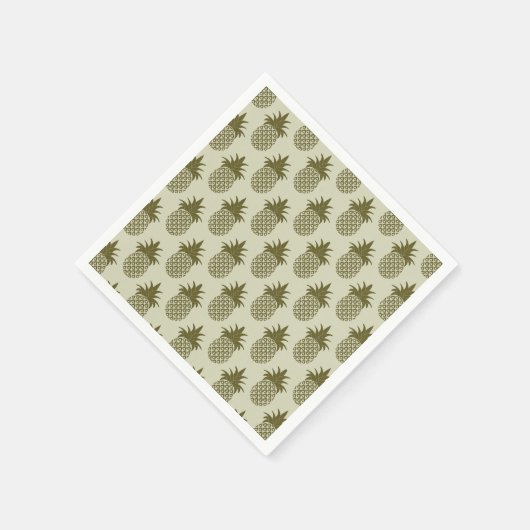 Khaki Pineapple Pattern Serviette (Ecke)