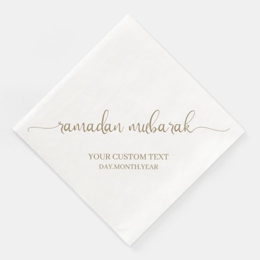 Khaki Ramadan Mubarak Calligraphy Custom Serviette (Ecke)