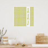 Khaki Safari Dot mit Namen Poster (Küche)