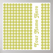 Khaki Safari Dot mit Namen Poster (Vorne)