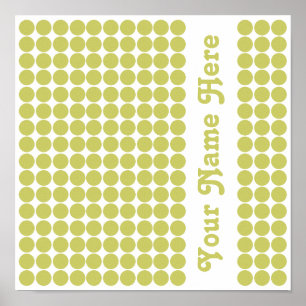 Khaki Safari Dot mit Namen Poster