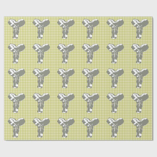 Khaki Safari Dot mit Pop Art Elephant Geschenkpapier (Flach)