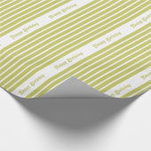 Khaki Safari Stripe mit benutzerdefiniertem Text Geschenkpapier (Ecke)