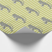 Khaki Safari Stripe mit Leopard Geschenkpapier (Ecke)
