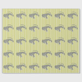 Khaki Safari Stripe mit Leopard Geschenkpapier (Flach)