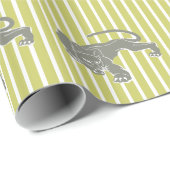 Khaki Safari Stripe mit Leopard Geschenkpapier (Rolleneckpunkt)
