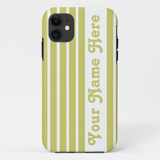 Khaki Safari Stripe mit Namen Case-Mate iPhone Hülle (Rückseite)