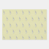 Khaki Safari Zickzack mit Pop Art Giraffe Geschenkpapier Set (Vorderseite 3)