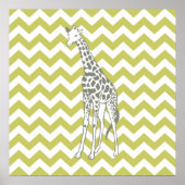 Khaki Safari Zickzack mit Pop Art Giraffe Poster (Vorne)