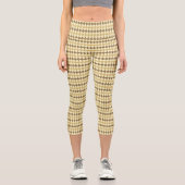 Khaki Scottish Tartan-Pattern Capri Leggings (Vorderseite)