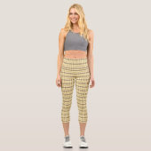 Khaki Scottish Tartan-Pattern Capri Leggings (Vorderseite)