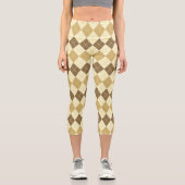 Khaki Scottish Tartan-Pattern Capri Leggings (Vorderseite)