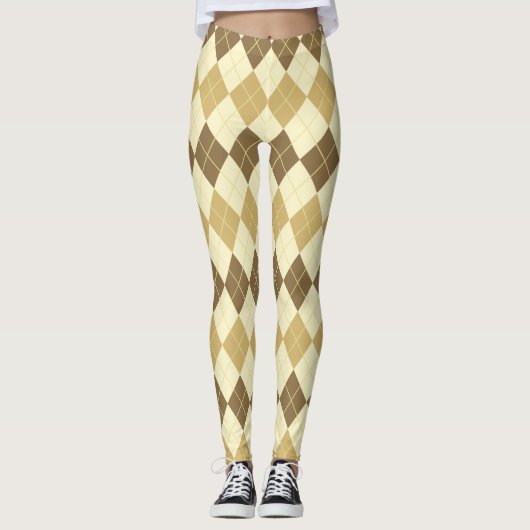 Khaki Scottish Tartan-Pattern Leggings (Vorderseite)