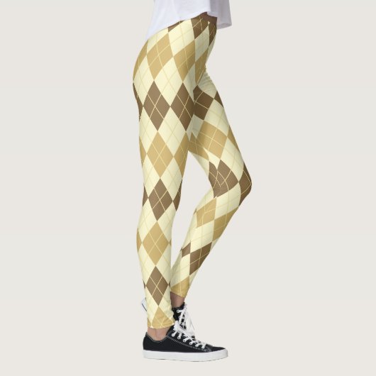 Khaki Scottish Tartan-Pattern Leggings (Rechts)
