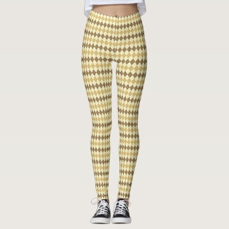Khaki Scottish Tartan-Pattern Leggings