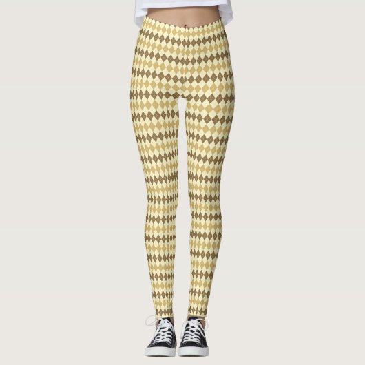 Khaki Scottish Tartan-Pattern Leggings (Vorderseite)