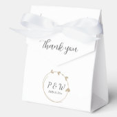 Khaki Simple Heart Wreath Monogram Wedding Geschenkschachtel (Vorderseite)