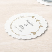 Khaki Simple Heart Wreath Wedding Untersetzer (angewinkelt)