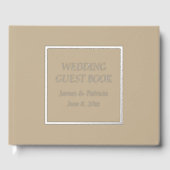 Khaki Simple Stylized Lettering Wedding Gästebuch (Vorderseite)