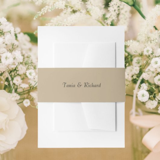 Khaki Simple Stylized Name Wedding Einladungsbanderole