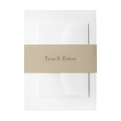 Khaki Simple Stylized Name Wedding Einladungsbanderole (Vorderseite Beispiel)