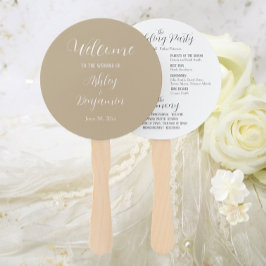 Khaki Simple Wedding Zeremony Program Fächer