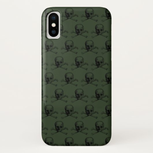 Khaki Skull Halloween Personalisierter Name Case-Mate iPhone Hülle (Rückseite)