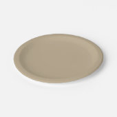 Khaki Solid Color Pappteller (Schrägansicht)