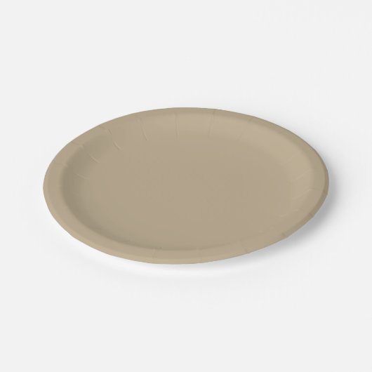 Khaki Solid Color Pappteller (Schrägansicht)